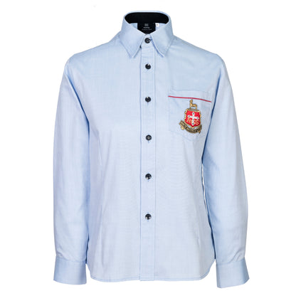 Academic Blue Long-Sleeve Shirt Tailored