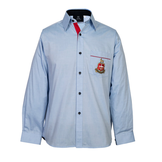 Academic Blue Long-Sleeve Shirt Relaxed