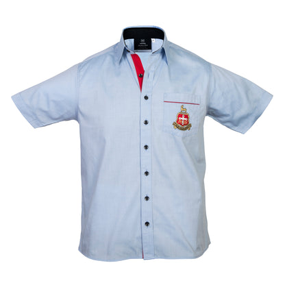 Academic Blue Short-Sleeve Shirt Relaxed