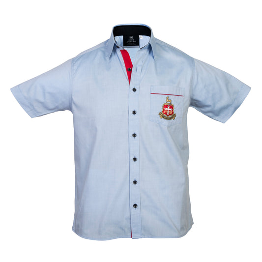 Academic Blue Short-Sleeve Shirt Relaxed