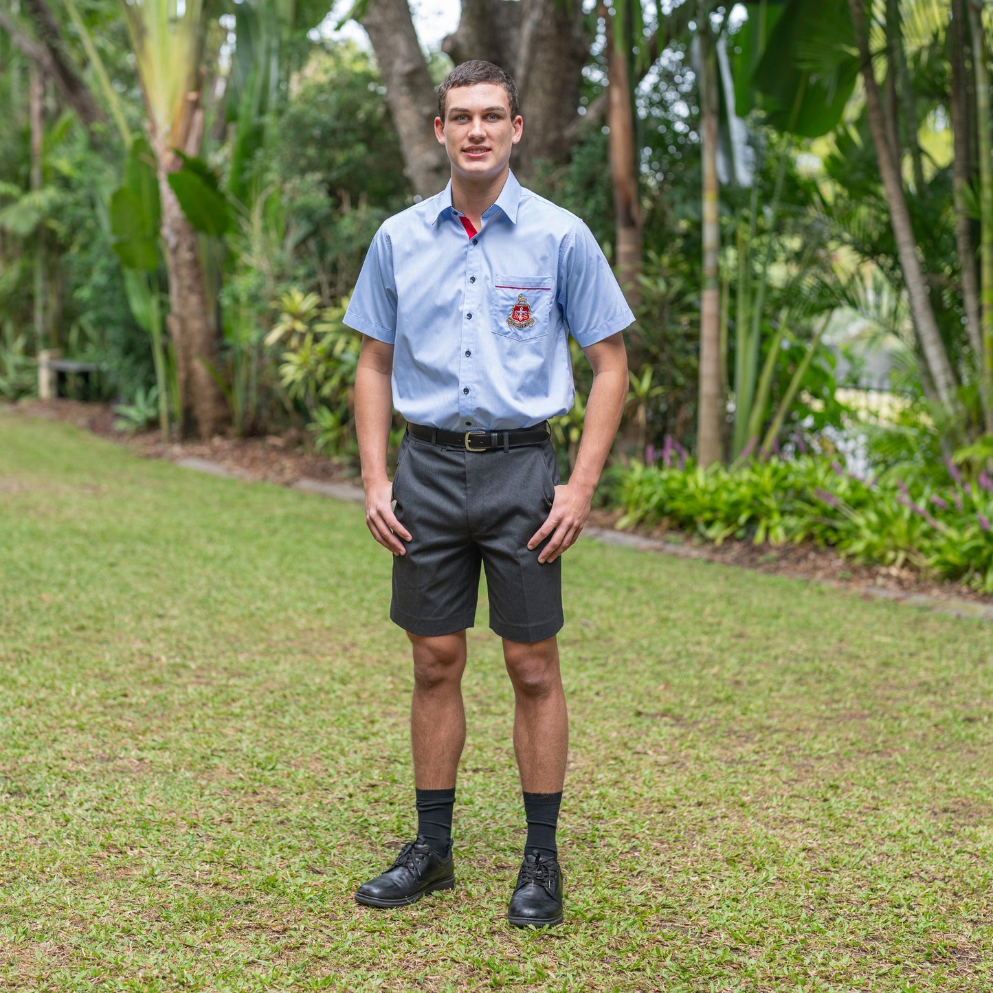 Academic Blue Short-Sleeve Shirt Relaxed
